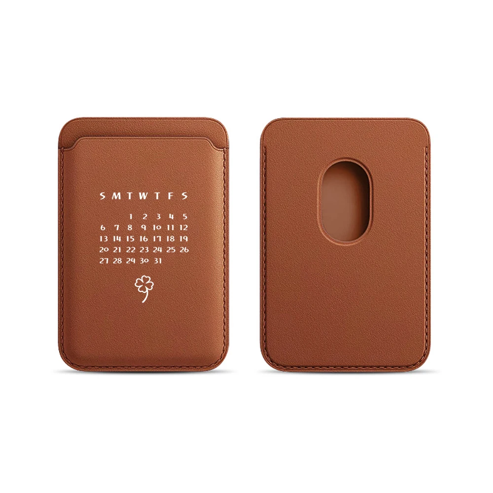 Minimalistisches Luck Leder-Kartenetui Handyhülle Kartenhalter für Magnetische Hülle Geeignet für alle iPhones für Magsafe Karten-Handytasche – Detail 11