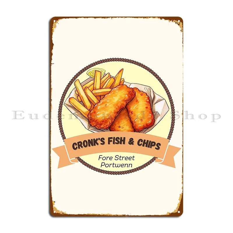 Doc Martin Cronk S Fish And Chips Portwenn Port Isaac Cornwall Dark Sonnyboydesigns Metal Sign Cinema Cinema Tin Sign Poster