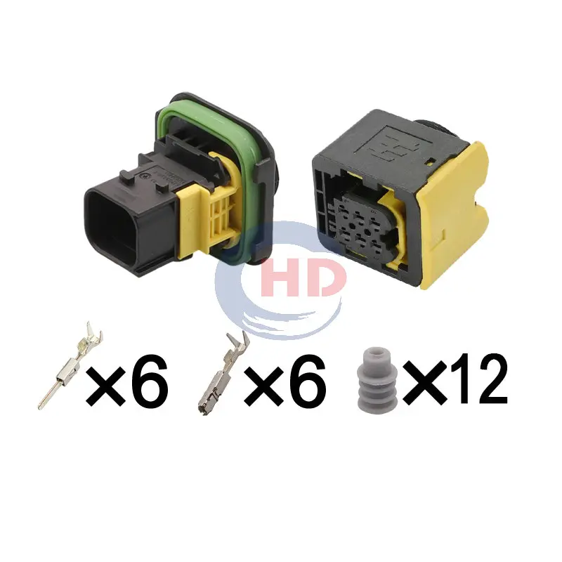 1-20 sets 6 Pin Waterproof Nitrogen Oxygen Sensor Controller Auto Wire Connector 1-1703820-1 1-1418469-1