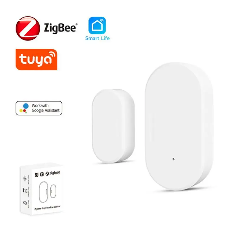 Tuya Zigbee 3.0 Smart Door Window Sensor Open Closed Detector Security Protection Smart Life APP Control Via Alexa Google Home