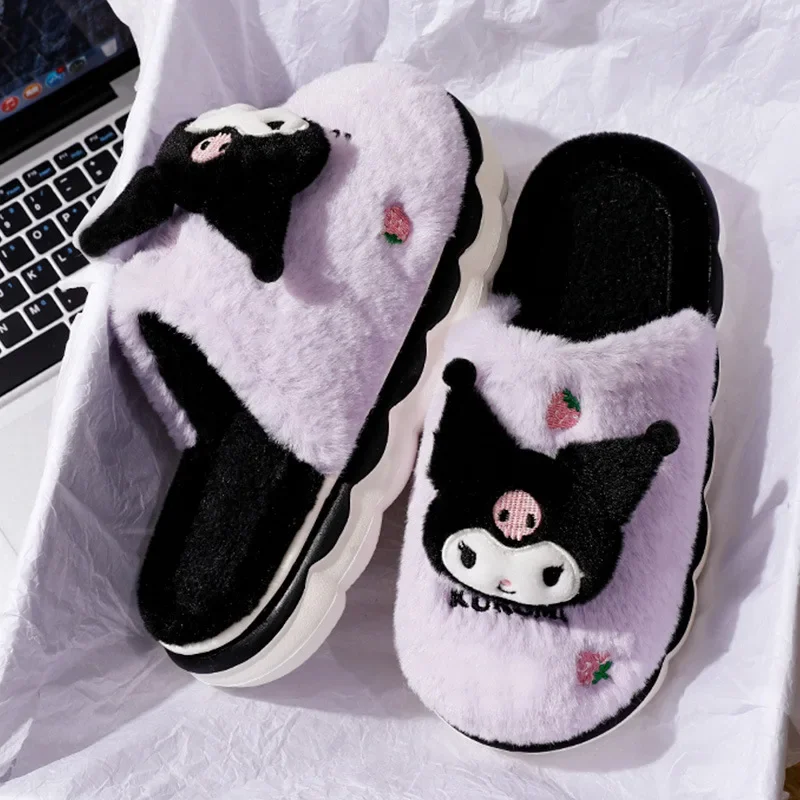 

Sanrio Kuromi Slipper Cinnamoroll Home Slipper Shoes Women Winter Plush Warm Plushies Non Slip Grip Kawaii Shoes Gift Gift