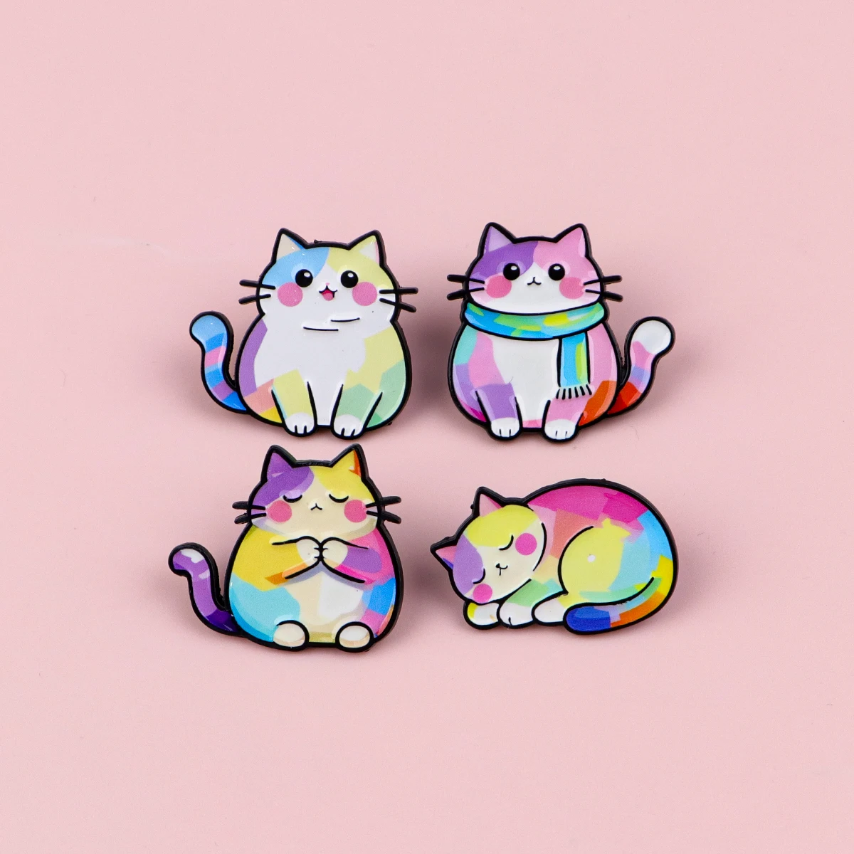 Épingles à bijoux série animaux de dessin animé pour sacs à dos, épingles en émail à revers chat requin mignon pour femmes hommes sacs Badge ami pour cadeaux