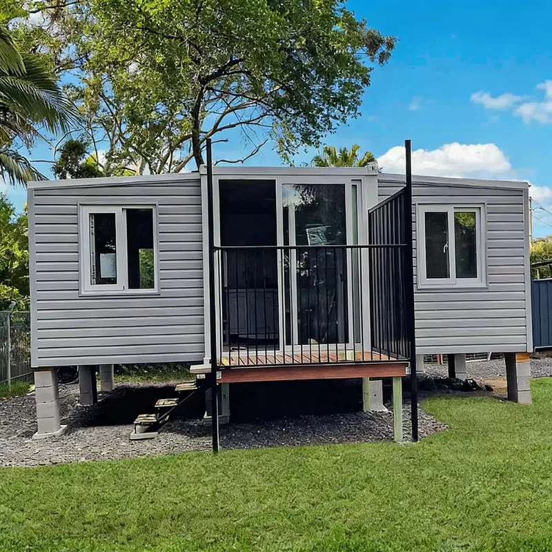 Fast Install 40ft Expandable Prefab House With 3 Bedrooms And Kitchen Double Wing Modular Container Office For Working Site