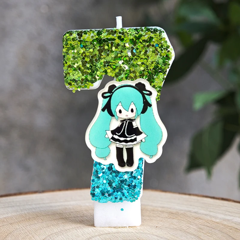 Hatsune Miku Dekorative Kerzen Einzigartige Charakterbild-Kuchendekoration Kerzen für Geburtstagsfeiern