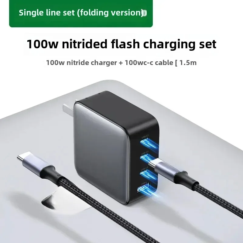 Adattatori per caricabatterie Ugreen tavolo USB C da 100W 200W Nexode rapido GaN PD a 6 porte ricarica da USB C a C da 3 piedi