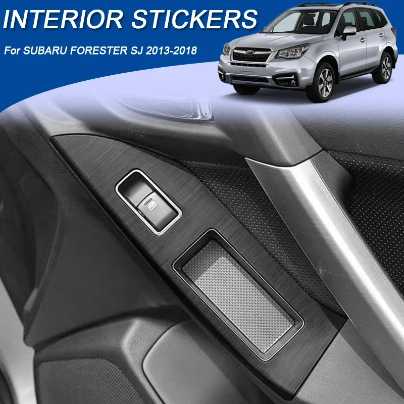 

Car Carbon Black Interior Sticker Lifting Window Panel Decal For SUBARU FORESTER SJ 2013-2018 LHD Gear Door Protective Film
