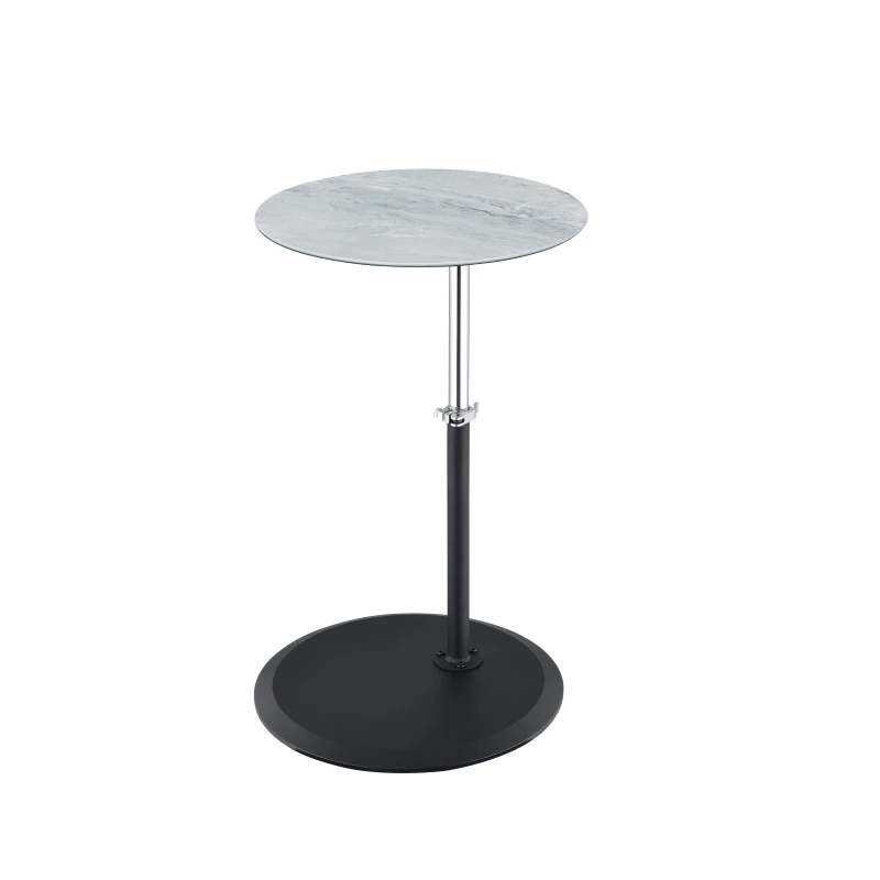 

15.5" End Table with Height Adjustable Gray Marble Textured Top