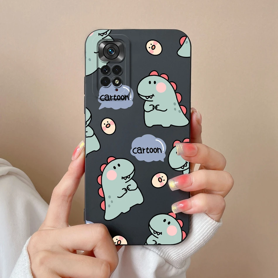 Case For Xiaomi Redmi Note 11S 4G 5G Bear Soft Liquid Silicone Full Protection Anti Choc Back Cover For Redmi Note11S 11 S Funda