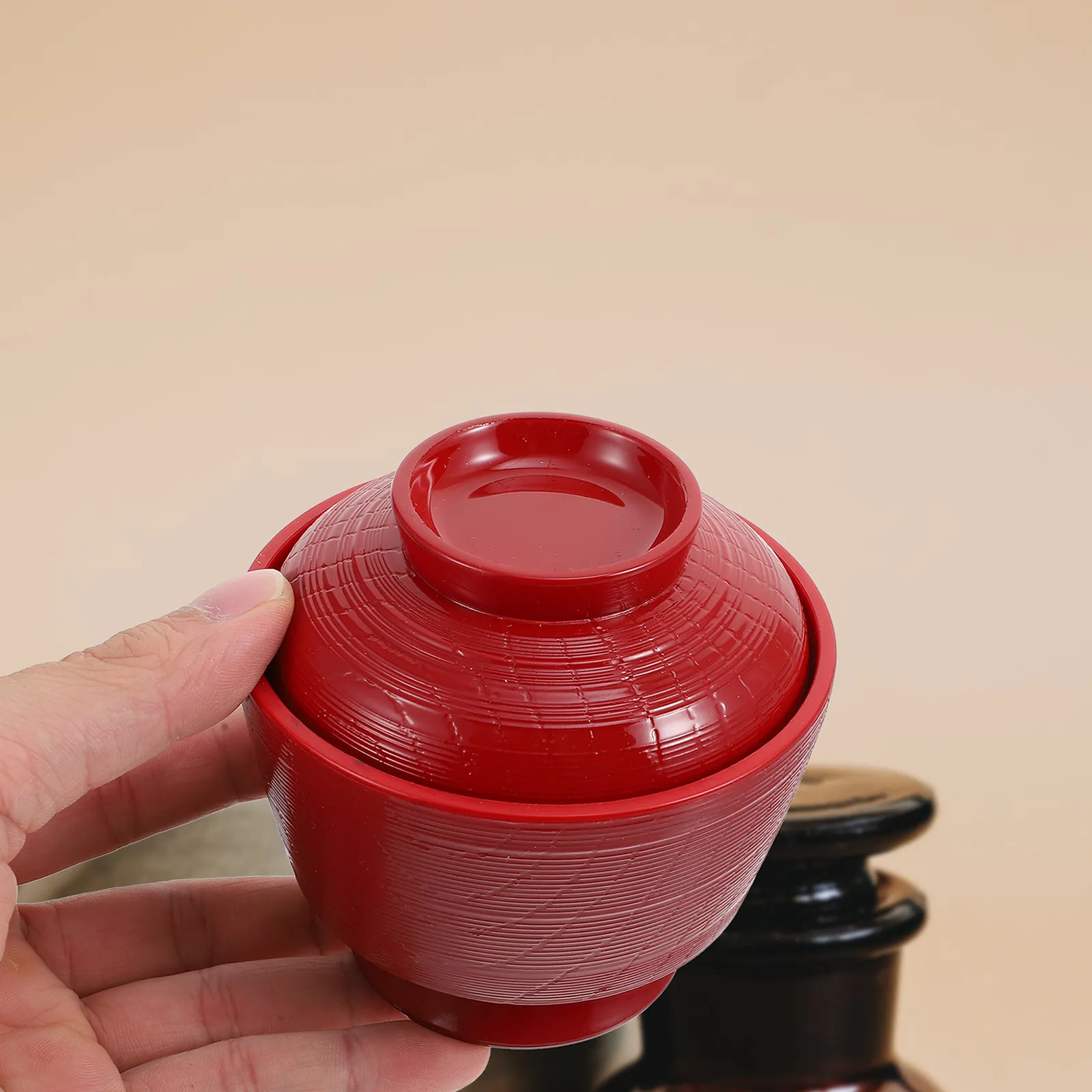 Tazón pequeño de plástico para sopa Miso de estilo japonés, tapa, suministros de cocina, vajilla tradicional para Ramen, multifuncional