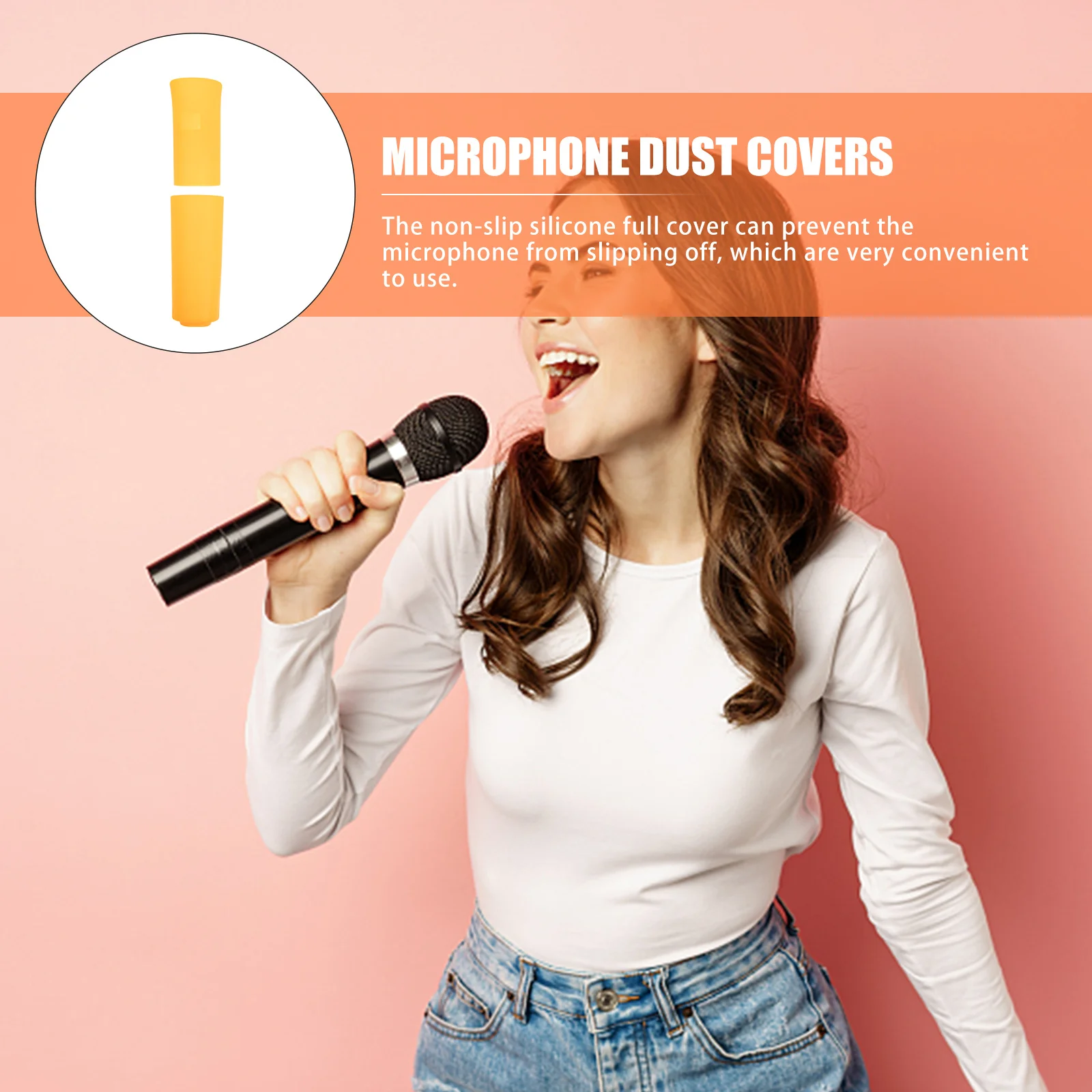 

1Set Anti-Drop Silicone Microphone Protector Full Cover Heavy Duty Mic Protective Sleeve for Stage Ktv Live Performance