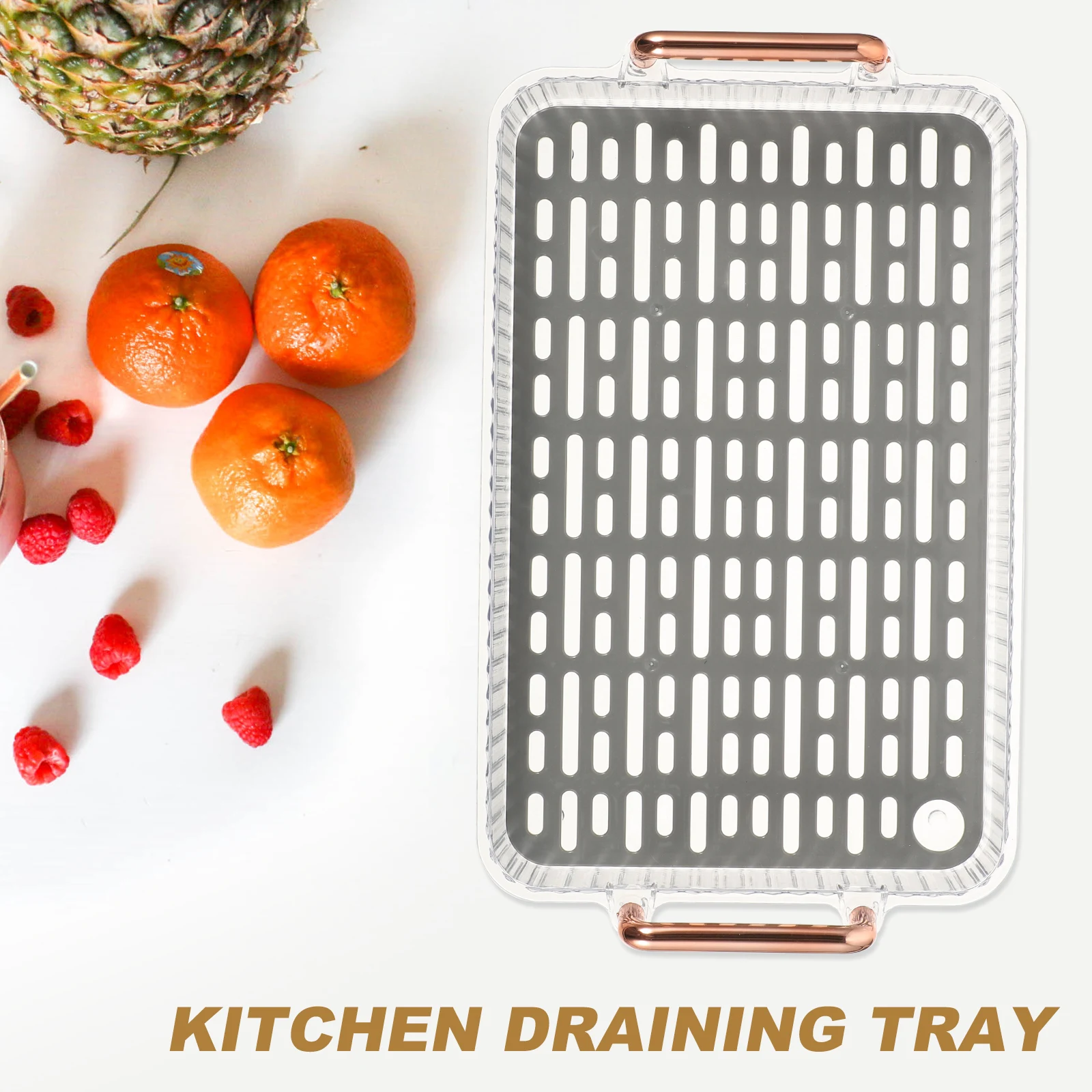 

Dish Drain Kitchen Drain Dish Drainer Drying Rack Coffee Tea Transparent Fruit Tray Water Tray Sturdy Leak Proof Easy
