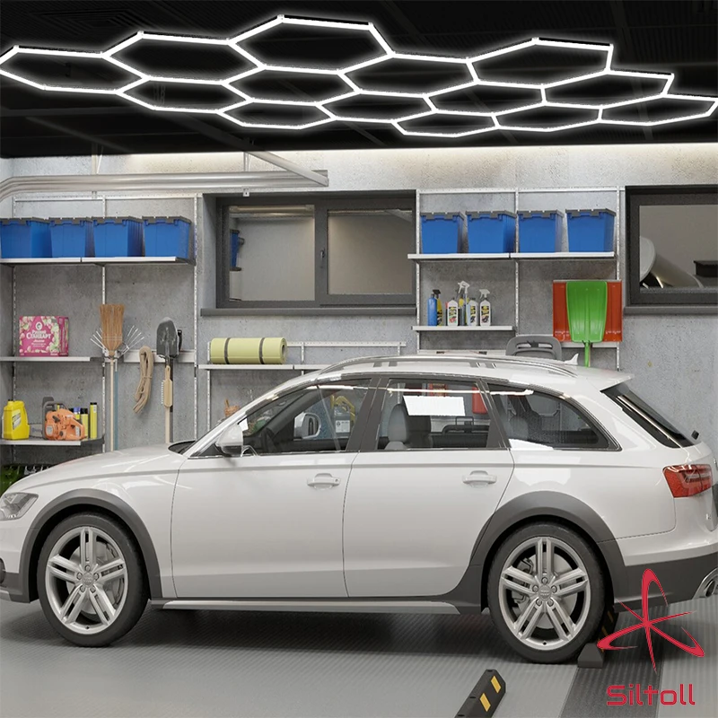 Factory Sales Hexagonal Led Light Garage Car Wash Light Honeycomb Working Lighting