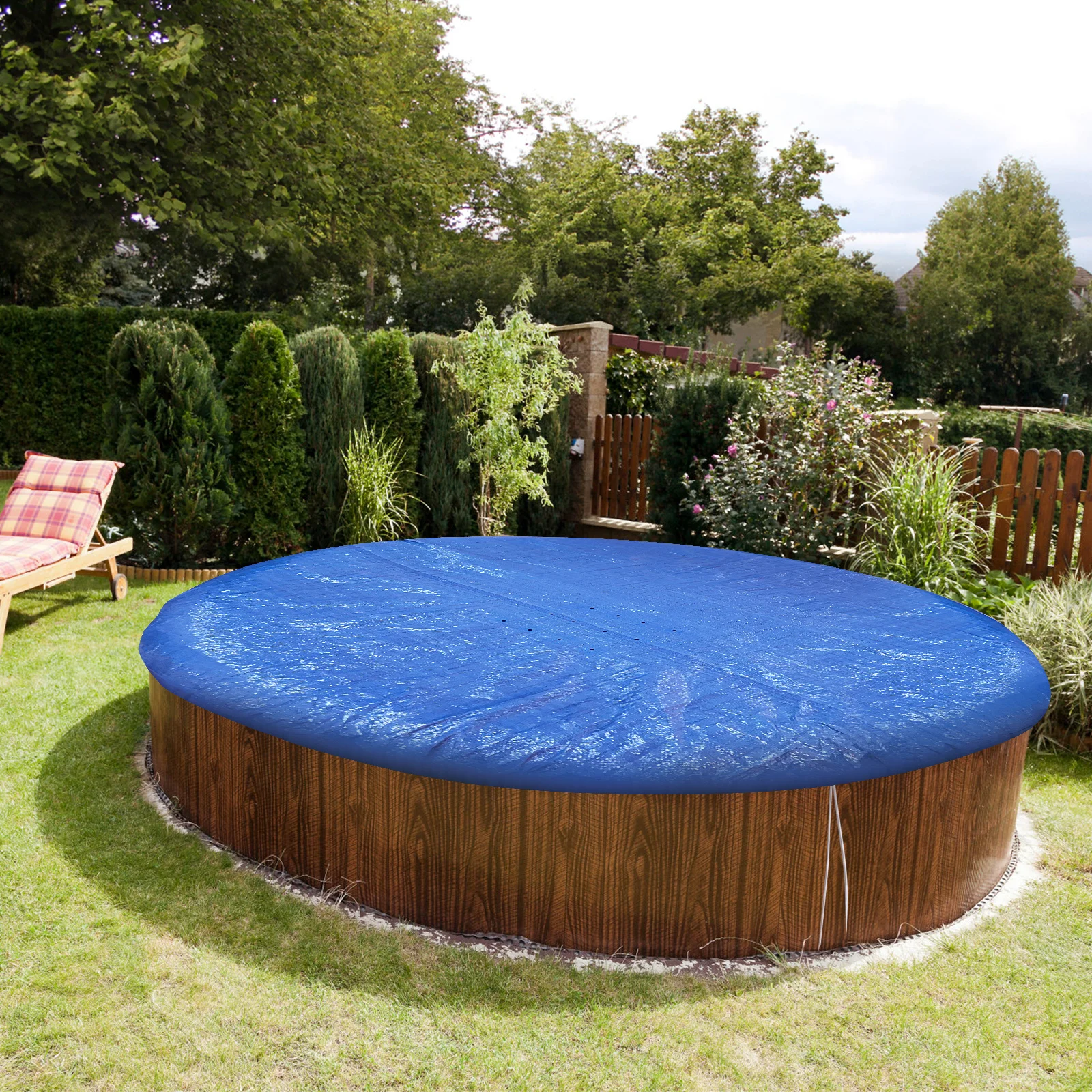 

Pool Cover Dustproof Rainproof Round Outdoor for above Ground Family Covers Pools