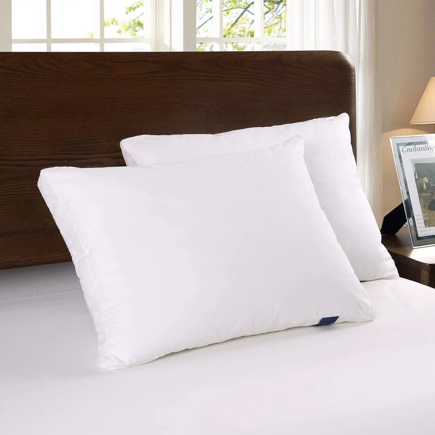 

Pillows King Size Set of 2, Hybrid Shredded Memory Foam Pillow, Fluffy Down Alternative Fill Removable Cotton Cover