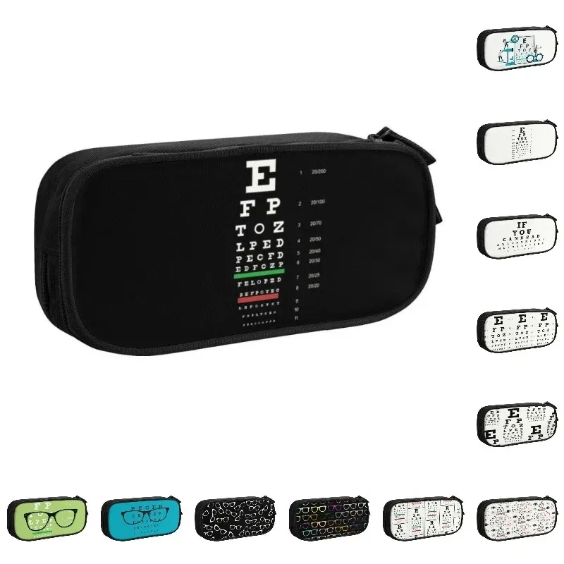 

Snellen Eye Chart Optometrist Optician Pencil Pen Case Stationery Bag Pouch Holder Box Organizer for Teens Girls Adults Student