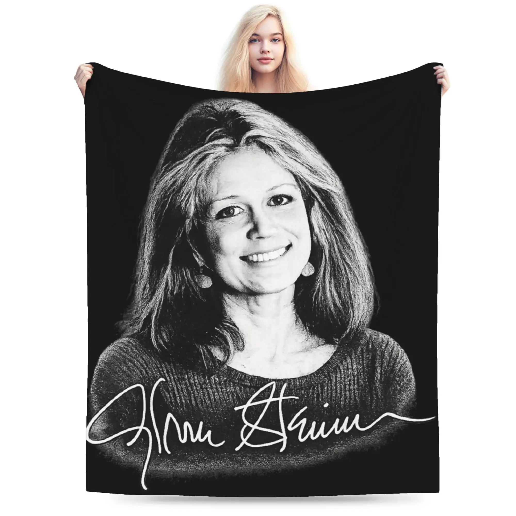 RIP Gloria Steinem  Blanket Multiple Sizes Soft Fuzzy Plush  Throw Blankets for Couch Sofa and Bed