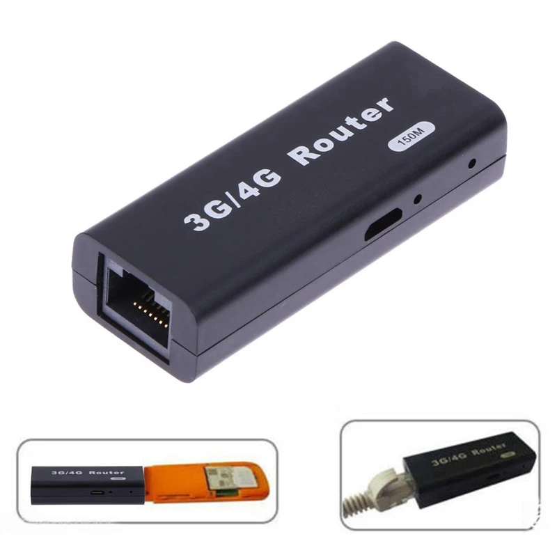 Mini Portable 3G/4G WiFi Wlan Hotspot WiFi Hotspot 150Mbps RJ45 USB Wireless Router with USB Cable-DTA9