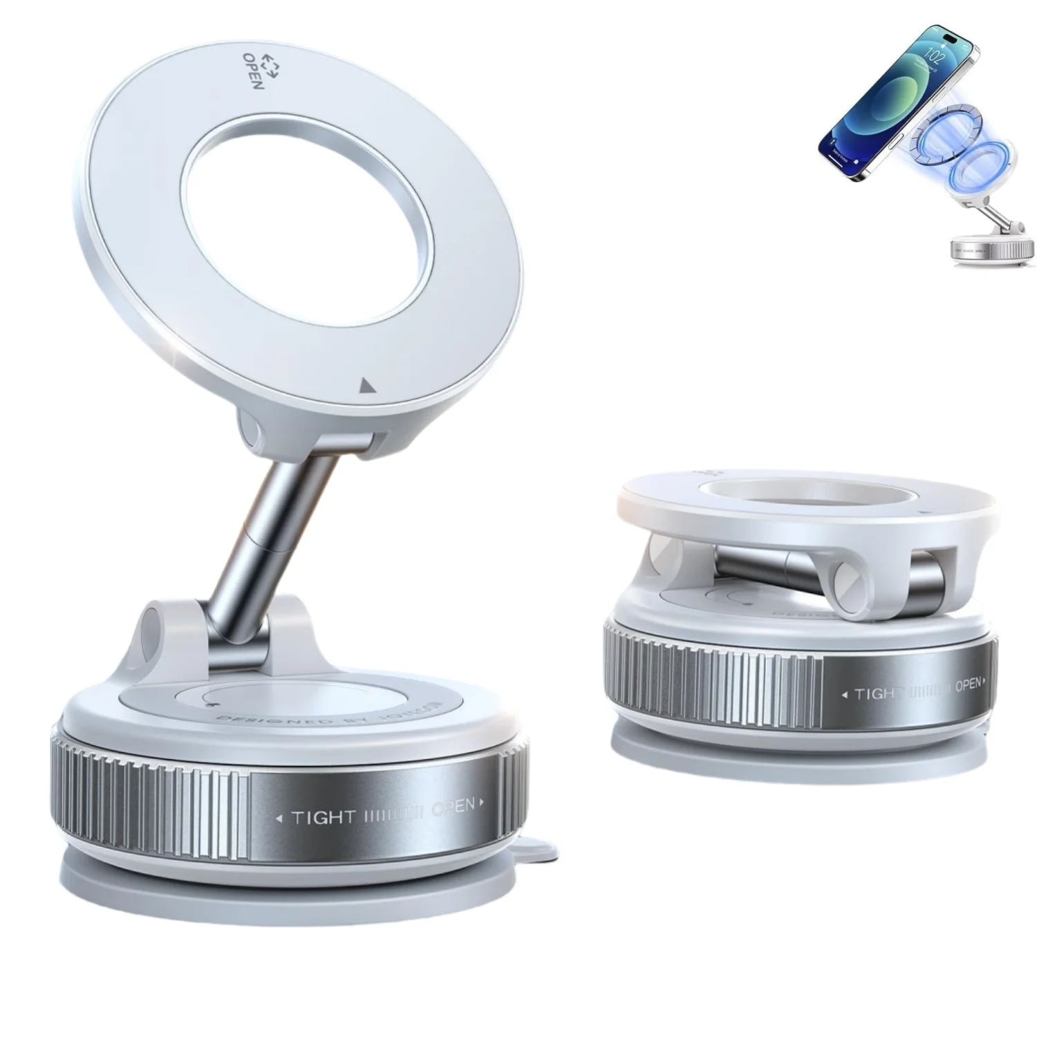 360° Rotating Vacuum Magnetic Car Phone Holder New Model Dashboard Glass Mount Multi-Scenario Automotive Navigation Stand