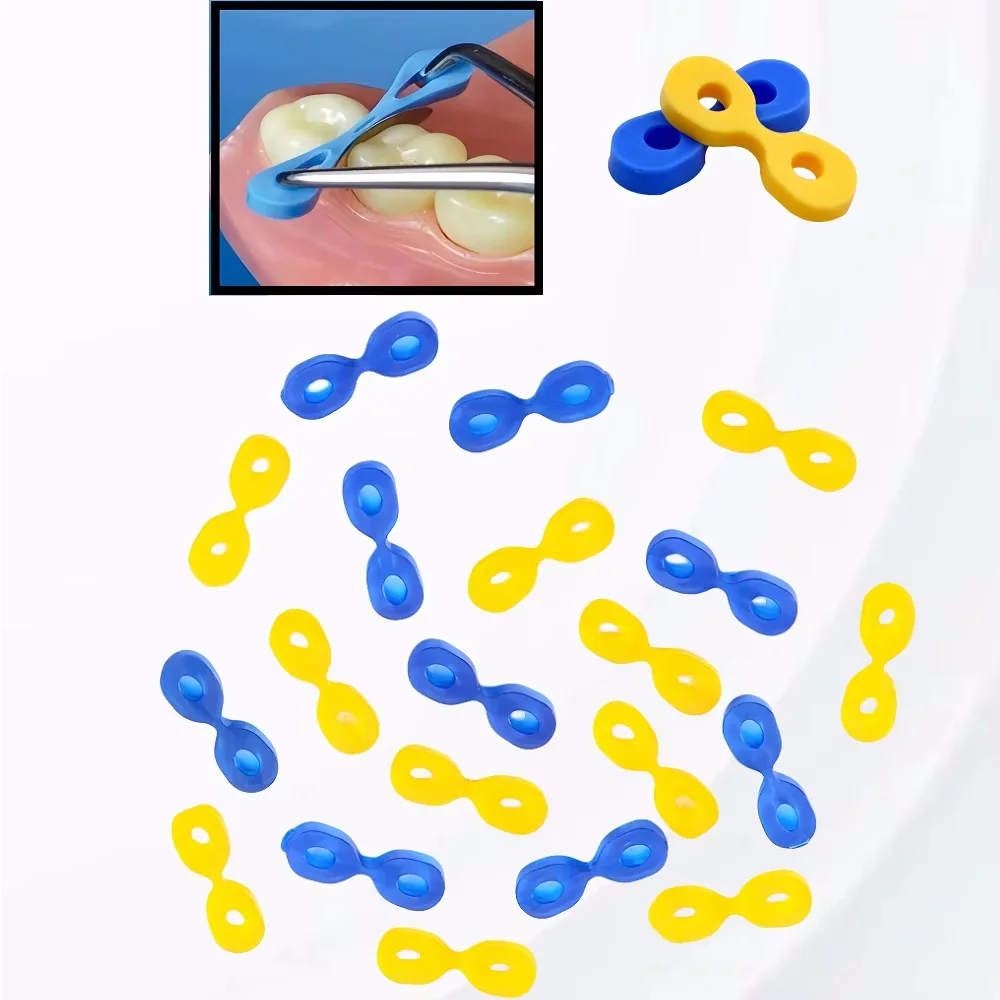 Dental Wedge Matrix Kit Elastic Rubber Tooth Separators for Interdental Spaces Flexible Fixing in Restorative Procedures