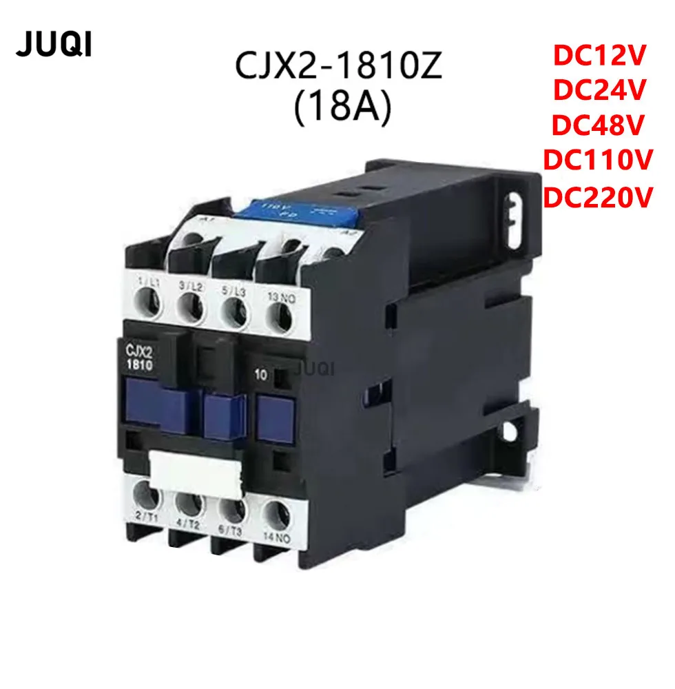 Rail Mount DC Contactor CJX2-1810Z Electric Magnetic Contactor 18A LP1-1810 contactors DC12V 24V 48V 110V for motor protection