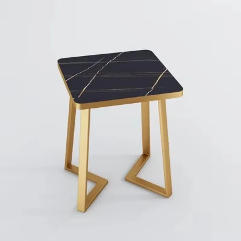 High quality marble pattern plywood table top coffee shop dining table golden leg dining table restaurant furniture