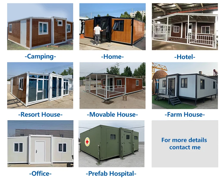 20ft Foldable Expandable Container Prefabricated Manufactured Homes with Bathroom and Kitchen Prefab House Made in California