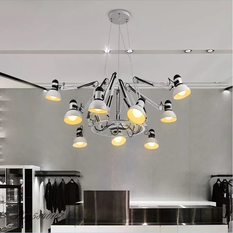 Modern Chandelier LED Mutant Spider Hanging Lamps Flexible Long Chandeliers Lighting Loft Living Room Foyer Luminaire Suspension