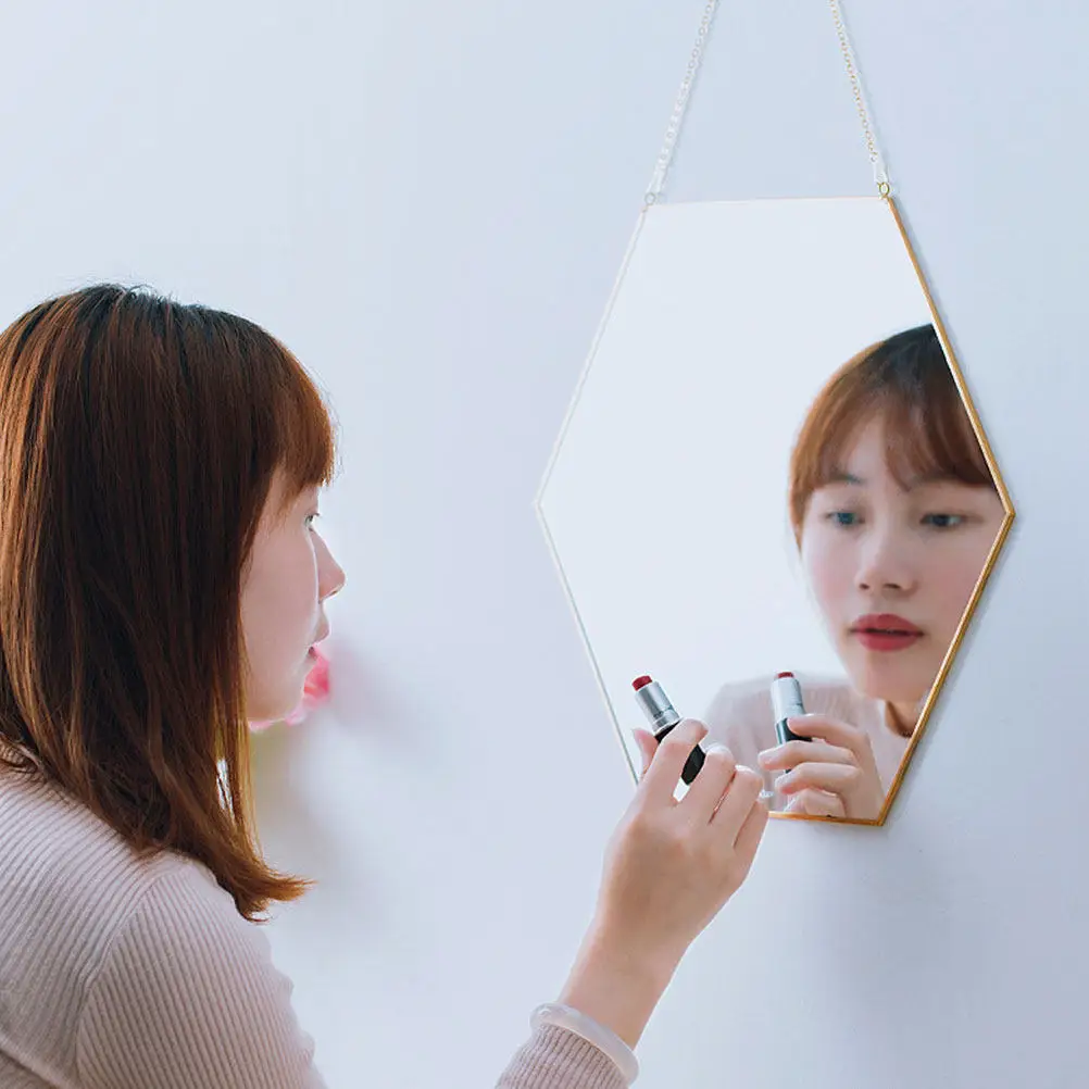 Wall-Mounted Makeup Mirror Nordic Style High-Clarity Fog-Resistant Decorative Bathroom Vanity Mirror for Home Hotel Bedroom
