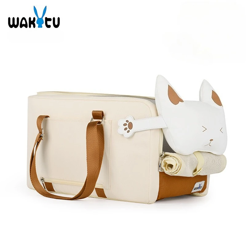 

Wakytu Car Central Control Car Pet Bag Breathable Comfortable Portable Kennel One Shoulder Outdoor Cat Dog Pet Litter