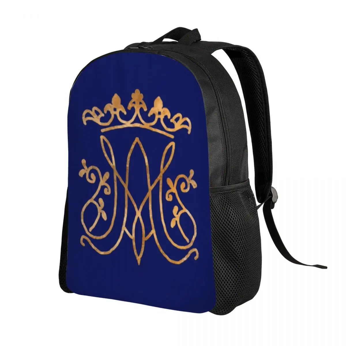 Personalized Ave Maria Monogram Backpacks Men Women Basic Bookbag for School College Catholic Jesus Bags