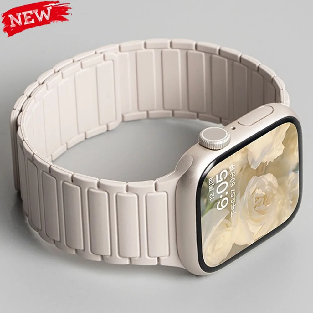 

Магнитный ремешок Pop для Apple Watch 46 мм 42 мм 49 мм 45 мм 41 мм 40/44 мм Силиконовый ремешок для IWatch Ultra 2 Series 10 9 8 7 6 SE 5 Corr