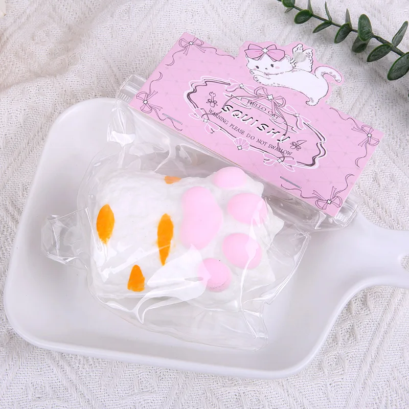 Novo squeeze macio lento rebote brinquedo de descompressão super bonito pata de gato popular brinquedo mole alívio do estresse mochi brinquedo presente