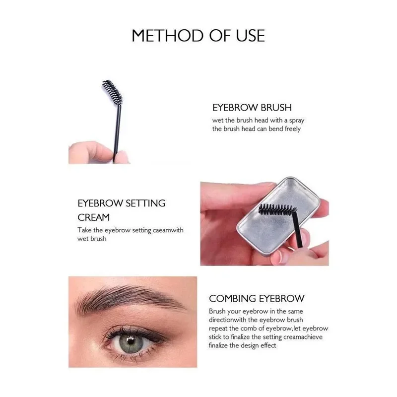 Eyebrow Soap Wax Dense Eyes Brow With Brush Waterproof Long Lasting 3D Feathery Wild Brow Styling Gel Easy To Wear Makeup Tools