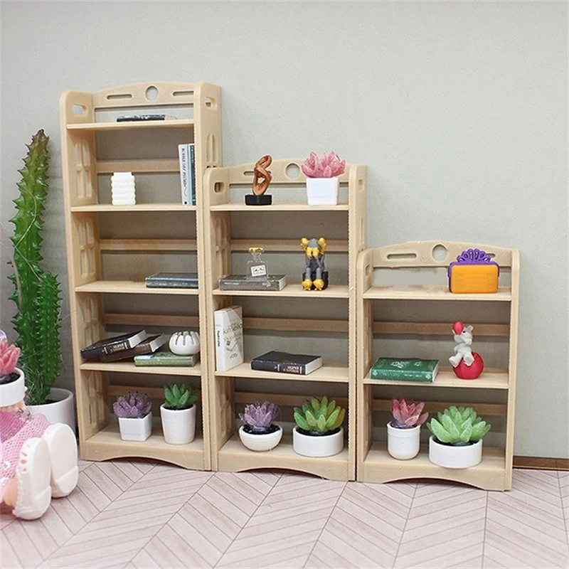 1:12 Dollhouse Miniature Storage Rack Multifunctional Rack Bookcase Furniture Home Model Decor Toy Doll House Accessories