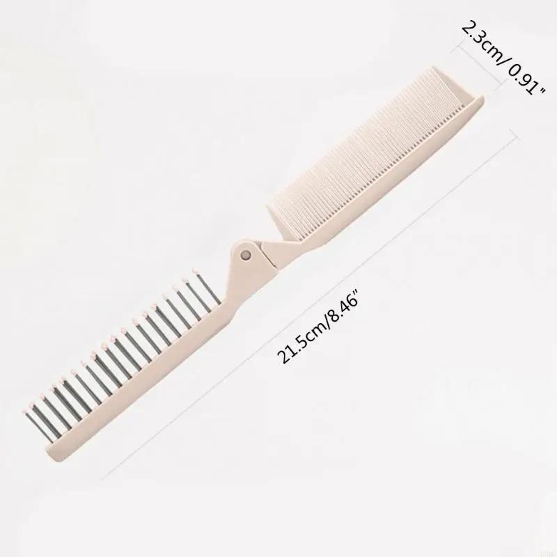U0DE 휴대용 여행 헤어 브러시 포켓 헤어 빗 양방향 마사지 헤어 빗