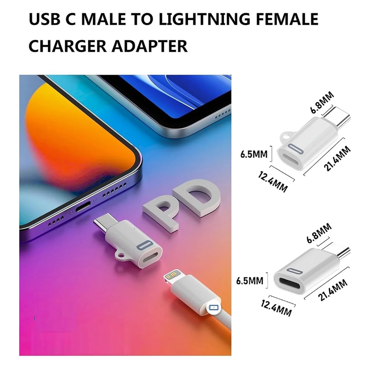 BAAE 2PCS Charging Adapter,for Apple Interface Female to USB C Male Adapter for IPhone 15/15 Plus/15 Pro/15 Pro Max/IPad Pro