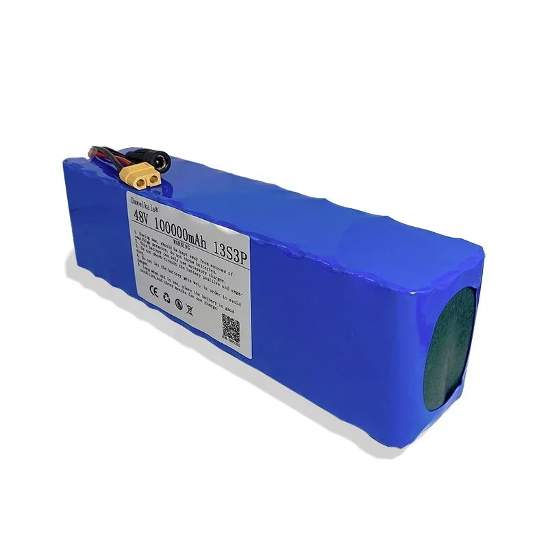 بطارية ليثيوم أيون 500VE-BK، BMS 2A، 48V، 100AH، 18650 W، XT60 54.6 شاحن