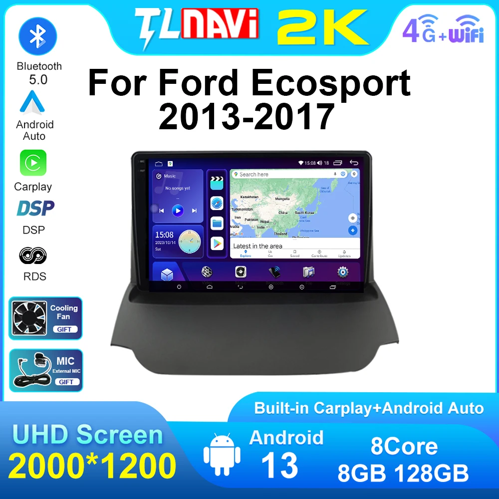 

For Ford EcoSport 2013 - 2017 Android Auto Car GPS Navigation Radio Stereo Multimedia DVD Player Carplay Screen Head Unit