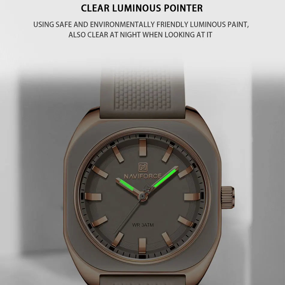 NAVIFORCE moda mujer Casual elegante Simple polígono cuarzo reloj de silicona regalo para mujer reloj de pulsera Casual reloj femenino