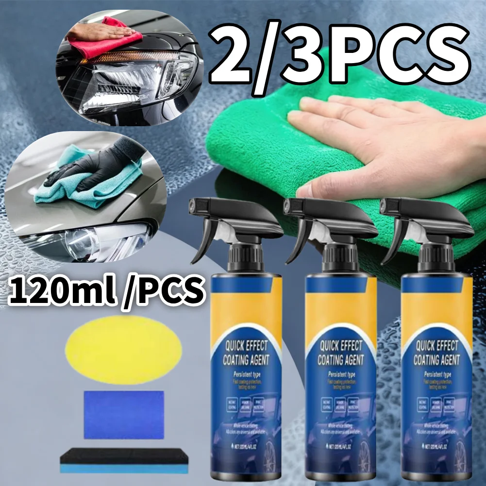 

2/3 шт., 120 мл, автомобильное покрытие, гидрофобная защита, быстросохнущий спрей для полировки автомобиля, водоотталкивающий спрей, автомобильные аксессуары