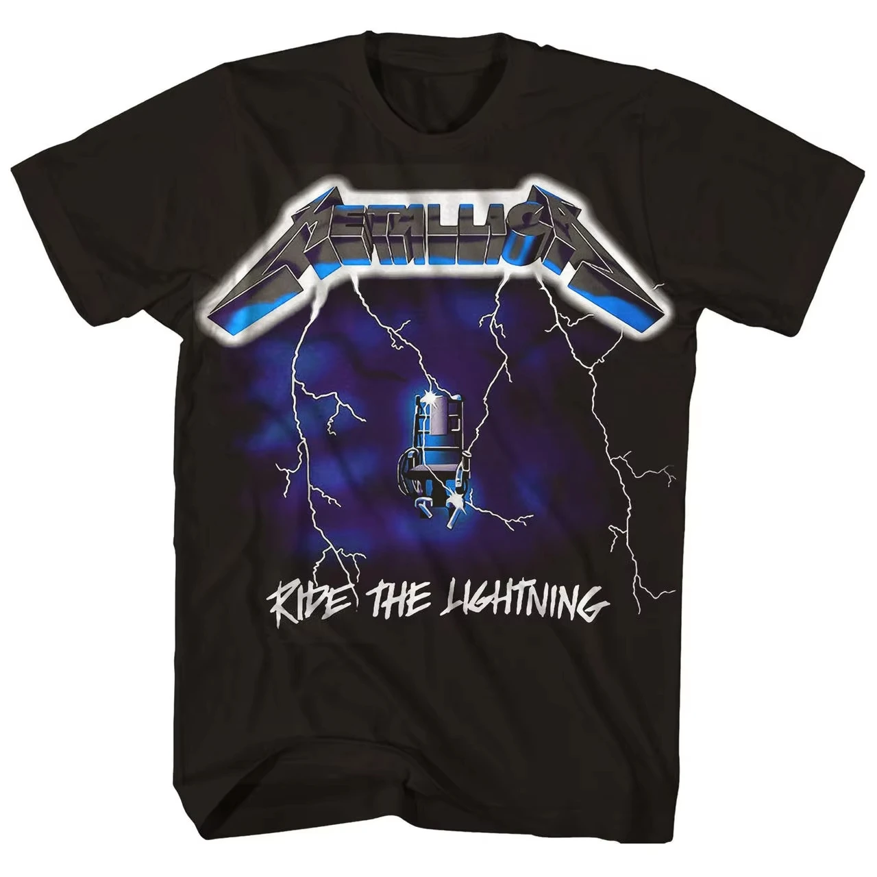 Ride The Lightning Metallica Band T-Shirt Cotton Graphic Tee Men Women Summer Streetwear