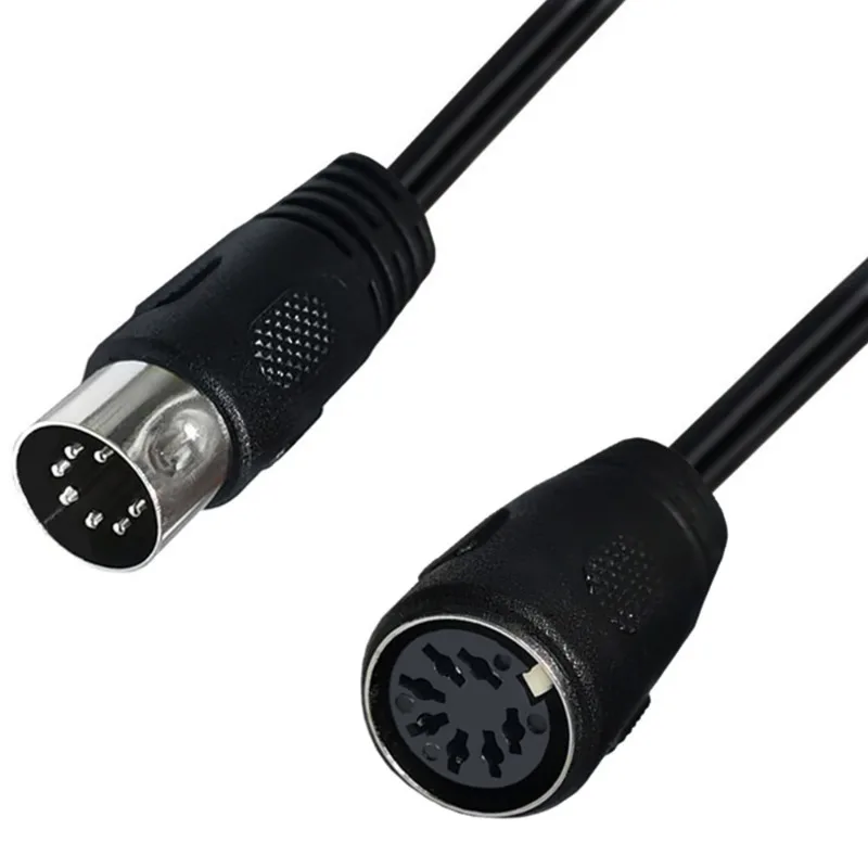 Large DIN 7PIN Male and Female Audio Cable Computer/medical Apparatus Pass Edge 7PIN Full Copper Full Point Plus Ground Cable