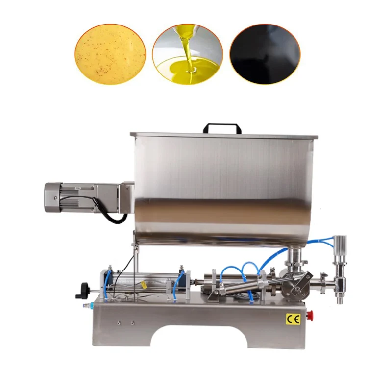 High-quality Operation Switch Pneumatic Stirrer Motor Chili Sauce Filling Mixer Peanut Butter Filling Machine 220V/110V