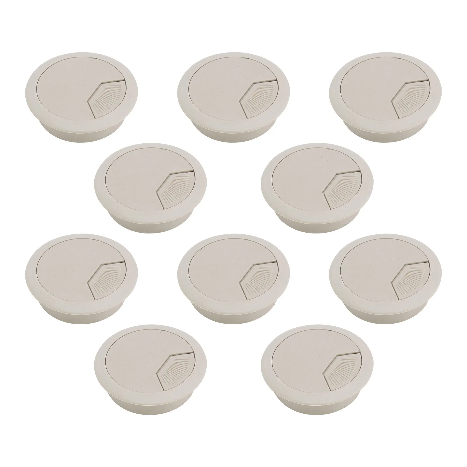 10Pcs Office Desk Cable Hole Cover Round Plastic Grommet 53Mm Diameter Suitable for Computer Cable Home Hotel Bank