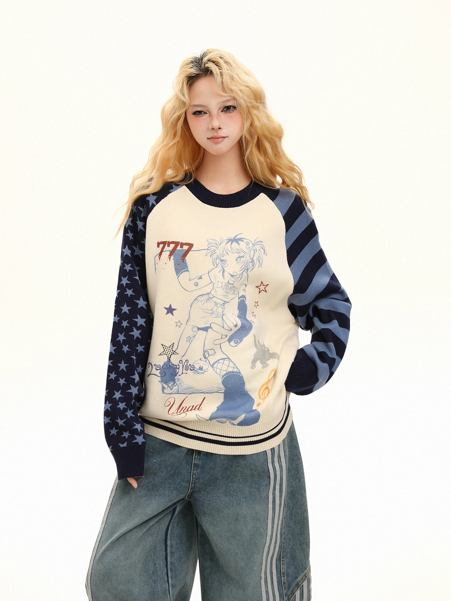 

Женский зимний вязаный свитер с принтом в стиле ретро-мультфильмов, новый цвет, свободный крой, длинный рукав, теплый