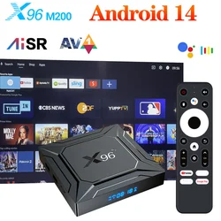 X96 M200 TV Box Android14 Amlogic S905X5M(S905A) CPU Quad Core ARM Cortex A55 Build in AI-SR Support AV1 4K HD 1000M LAN WIFI