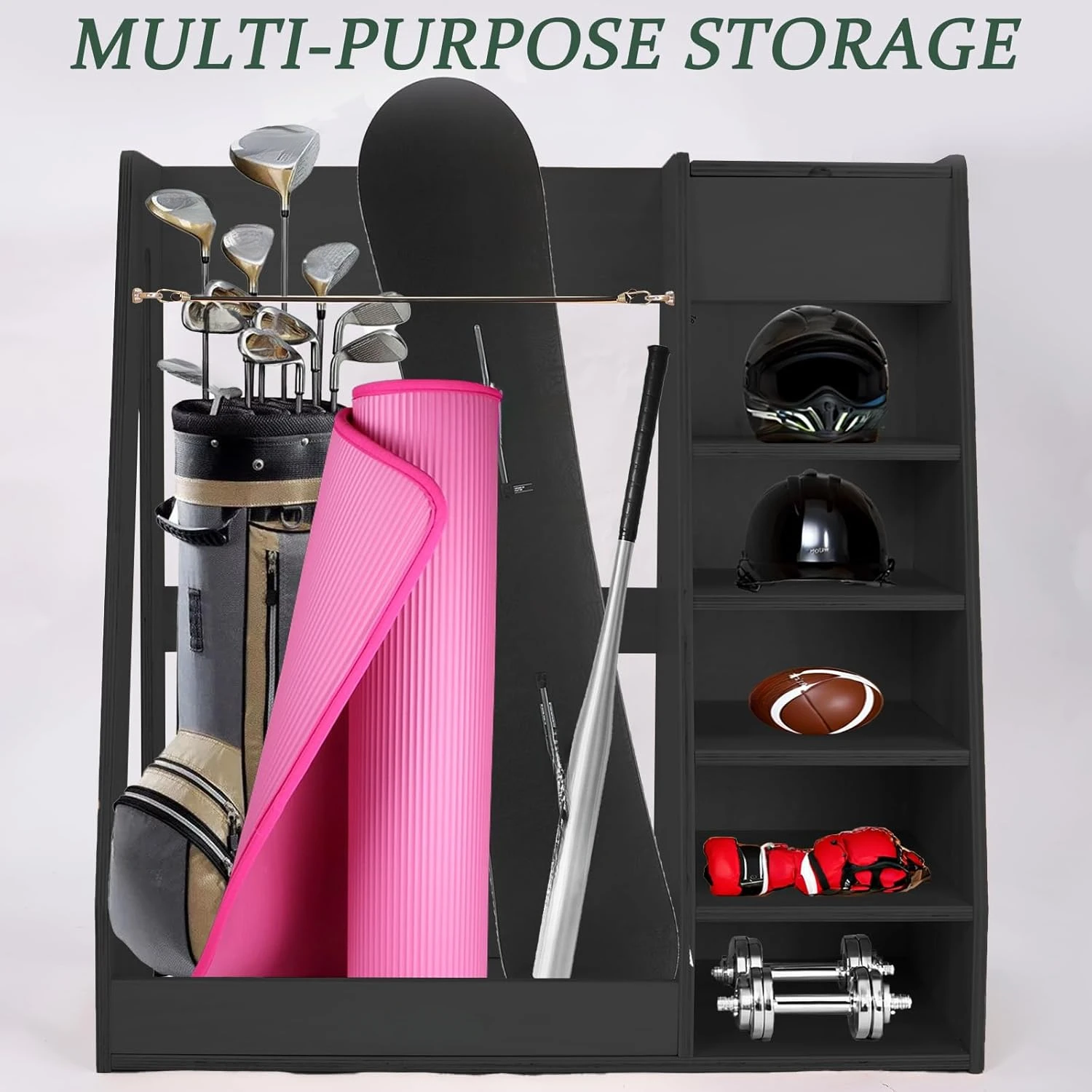 골프백 2개 보관용, 자작나무 합판 목재 정리대(차고용 - Golf Equipment Organizer For Garage 리뷰 및 가격