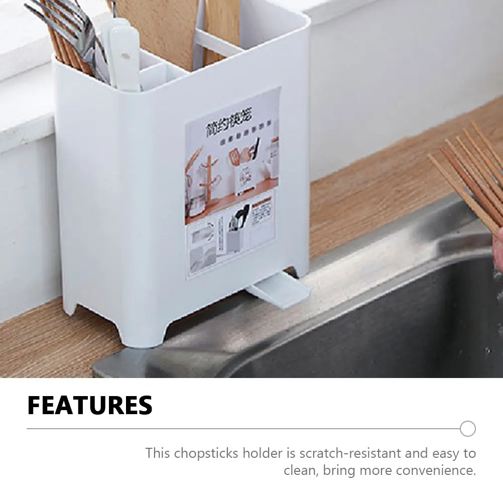 

Kitchen Utensil Organizer Storage Rack Creative Chopstick Drain Shelf Cutlery Holder Iron Ceramic Material Easy Clean