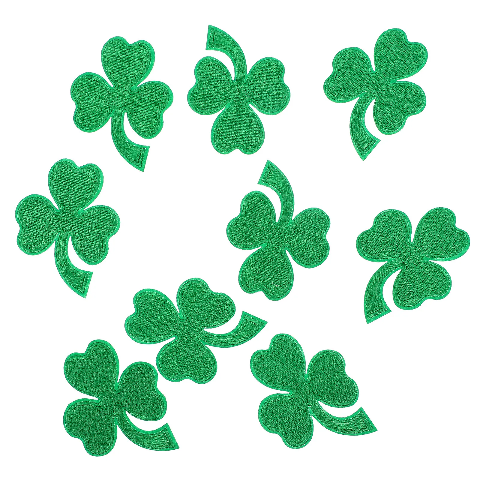 9Pcs Shamrocks Embroidery Patch Stickers St Patrick's Day Decorative Clothing Applique DIY Handmade Patch Sticker