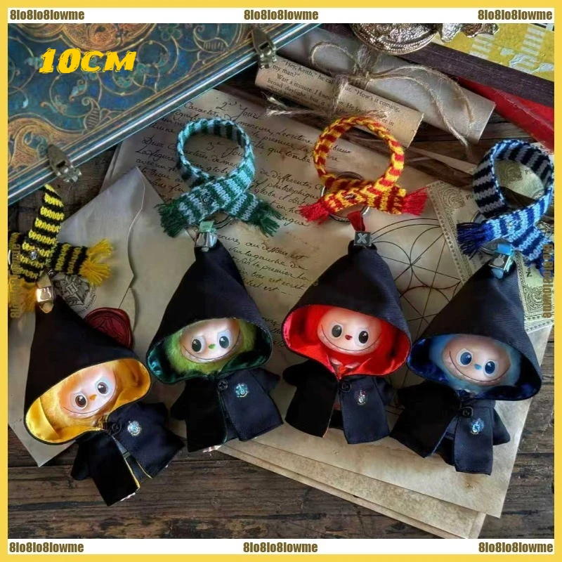 

Labubu 4.0 Dolls Clothes Cartoon Hogwarts Magical Outer Robe Scarf Uniform 2-piece Set 10cm Mini Plush Doll Clothing Accessories
